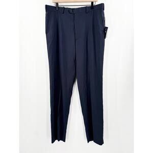 Adolfo Dress Pants Men’s Size 36W x 34L NWT Motion Stretch Flat Front Blue Check
